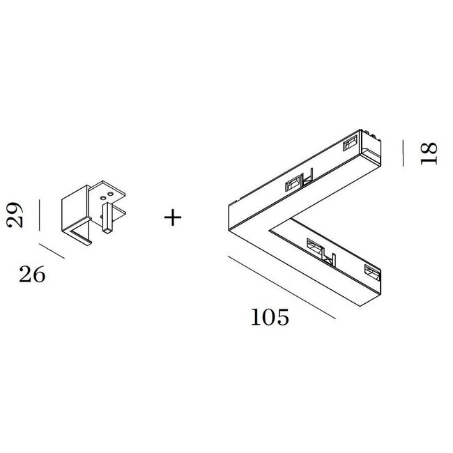 Joint en L électrique / mécanique Strex (gauche, droite)