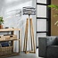 Twist floor lamp with a wooden cross frame