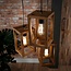 Liolights Hanging lamp 3x wooden frame stepped