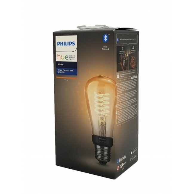 HUE Lampe à incandescence blanche ST64 E27 Edison avec filament visible