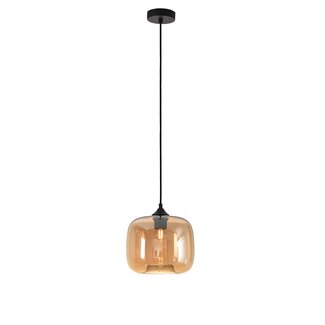 artdelight Lampe à suspension PRESTON en verre ambré