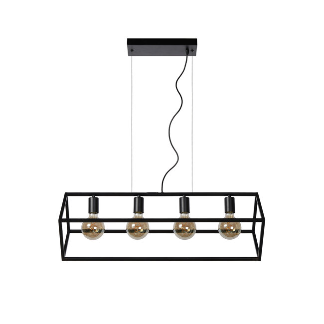 FABIAN - Hanglamp - 4xE27 - Zwart - 00425/04/30