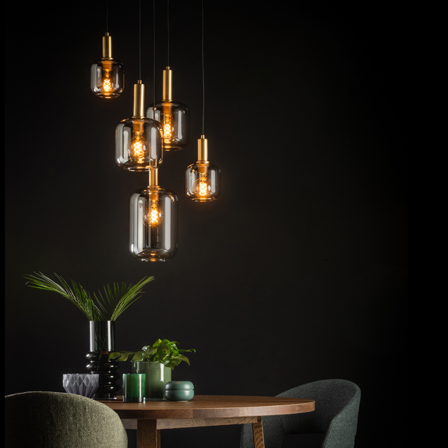 JOANET - Hanging lamp - Ø 66 cm - 5xE27 - Fumé - 45494/15/65