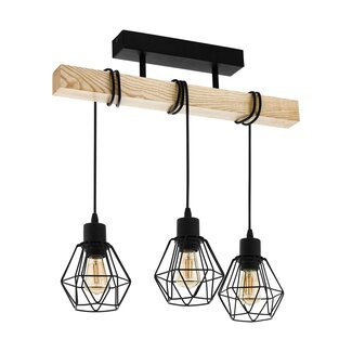 EGLO TOWNSHEND 5 Hanglamp E27 zwart/hout 44074