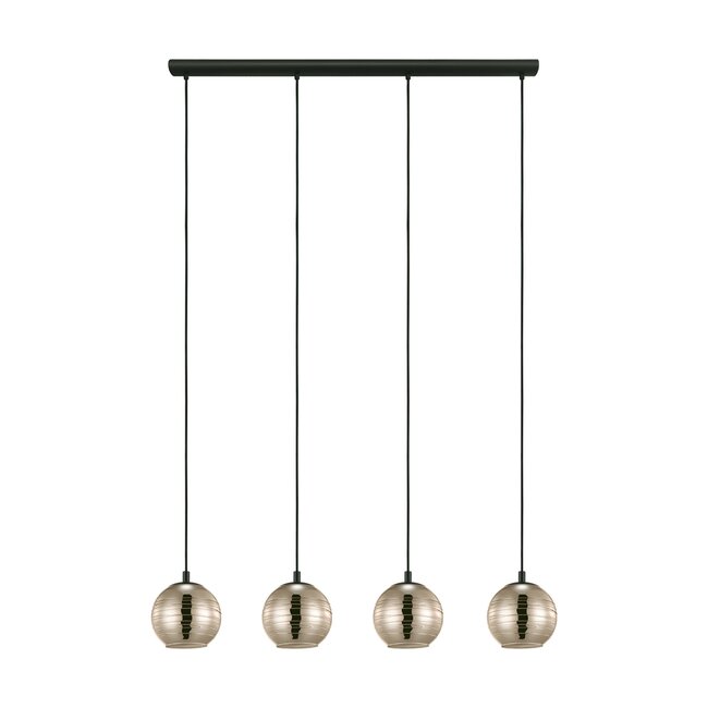 LEMORIETA Hanglamp E27 zwart/goud 39686