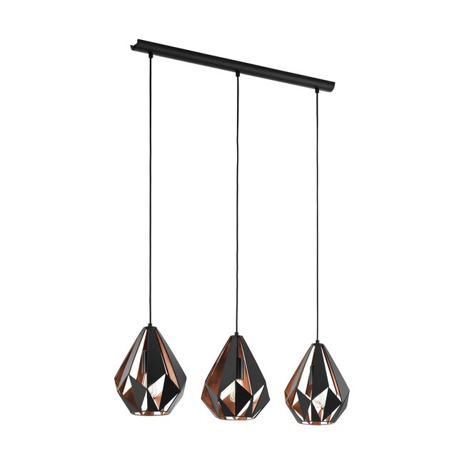 Hanging lamp CARLTON E27 Black/copper 49991