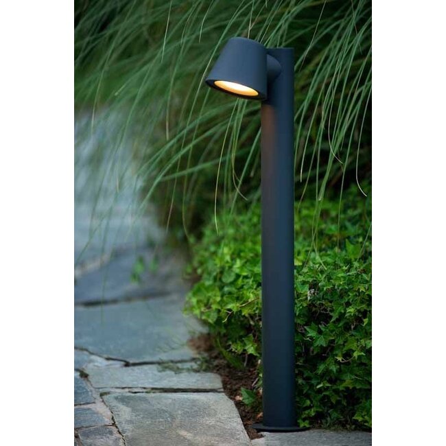 DINGO-LED - Sokkellamp Buiten - Ø 11,5 cm - LED Dimb. - GU10 - 1x4,5W 3000K - IP44 - Antraciet - 14881/70/30