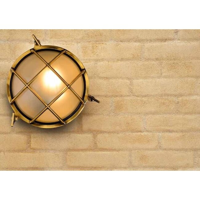 DUDLEY - Outdoor Wall Lamp - Ø 25 cm - 1xE27 - IP65 - Matt Gold / Brass - 11890/25/02