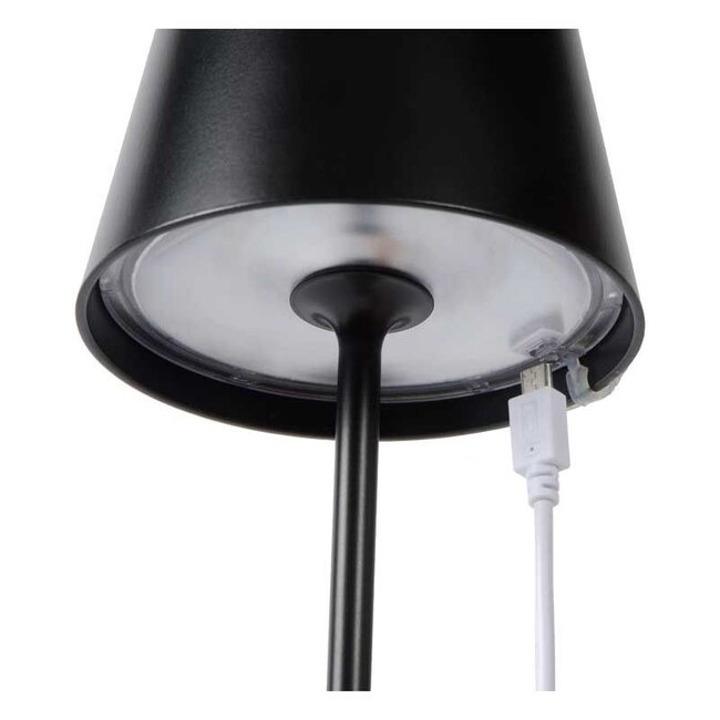 JUSTIN - Lampe de table d'extérieur - Ø 11 cm - LED à intensité variable - 1x2,2 W 3000 K - IP54 - Noir - 27888/04/30