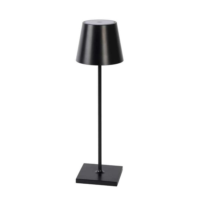 JUSTIN - Lampe de table d'extérieur - Ø 11 cm - LED à intensité variable - 1x2,2 W 3000 K - IP54 - Noir - 27888/04/30