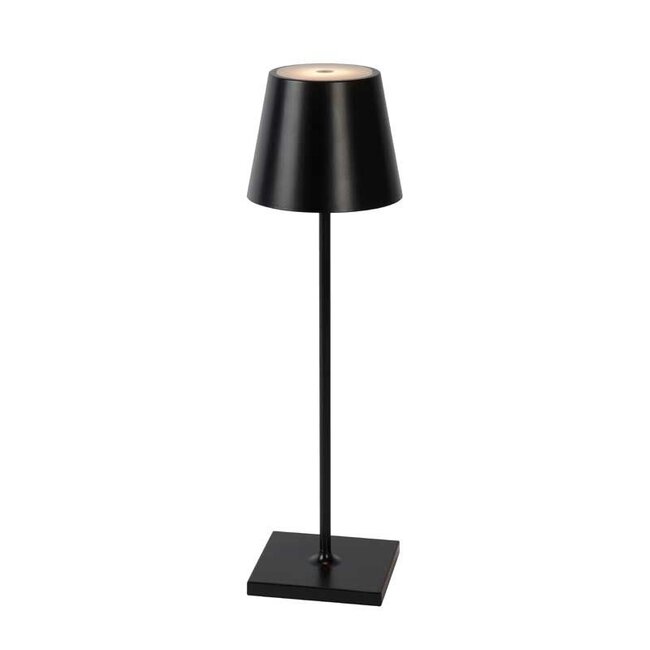 JUSTIN - Lampe de table d'extérieur - Ø 11 cm - LED à intensité variable - 1x2,2 W 3000 K - IP54 - Noir - 27888/04/30