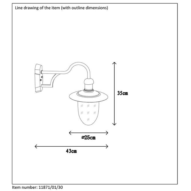 ARUBA - Applique d'extérieur - Ø 25 cm - 1xE27 - IP44 - Noir
