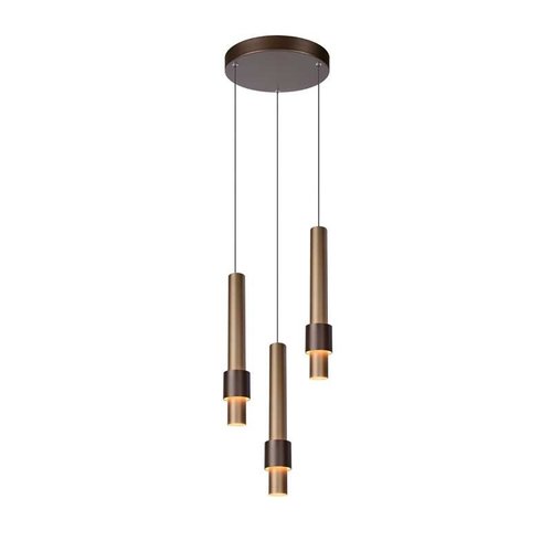 Lucide MARGARY - Hanglamp - Ø 28 cm - LED - 3x4W 2700K - Koffie - 24402/15/96 Lucide MARGARY - Hanglamp - Ø 28 cm - LED - 3x4W 2700K - Koffie - 24402/15/96