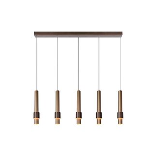 Lucide MARGARY - Hanging lamp - LED - 5x4.2W 2700K - Coffee - 24402/30/96