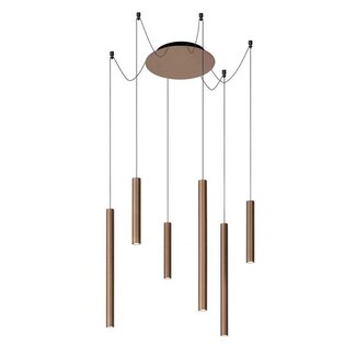 Lucide LORENZ - Hanging lamp - LED Dim. - 6x4W 3000K - Rust brown - 74403/06/97