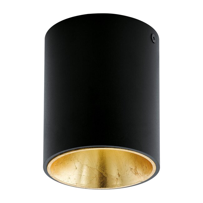 Led opbouwspot Polasso Zwart/Goud 94502