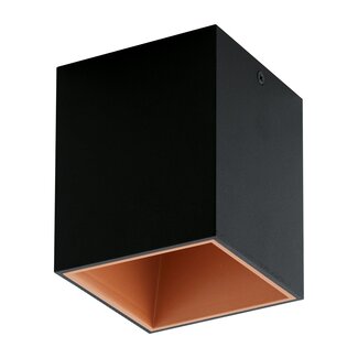 EGLO Led opbouwspot Polasso Zwart/Koper 94496