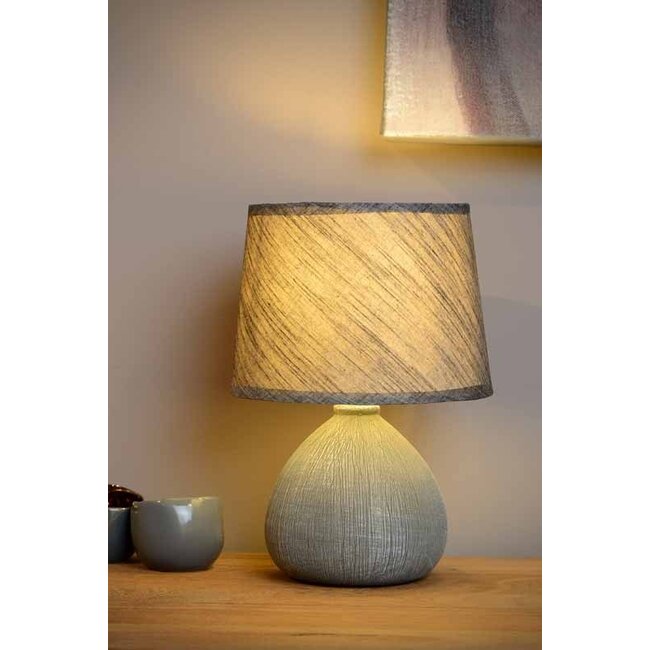 RAMZI - Lampe à poser - Ø 18 cm - 1xE14 - Gris - 47506/81/36