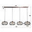 Hanging lamp 4x Ø35 disk wire copper twist