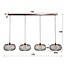 Hanging lamp 4x Ø35 disk wire copper twist