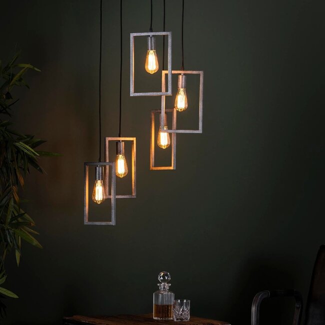 Hanglamp 5L framed getrapt