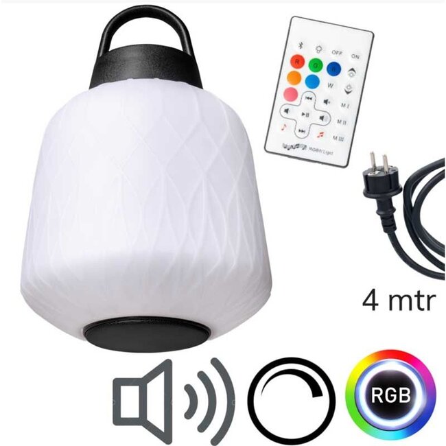 Suspension d'extérieur LED Joey Straight blanche avec haut-parleur BT 05-9710-31