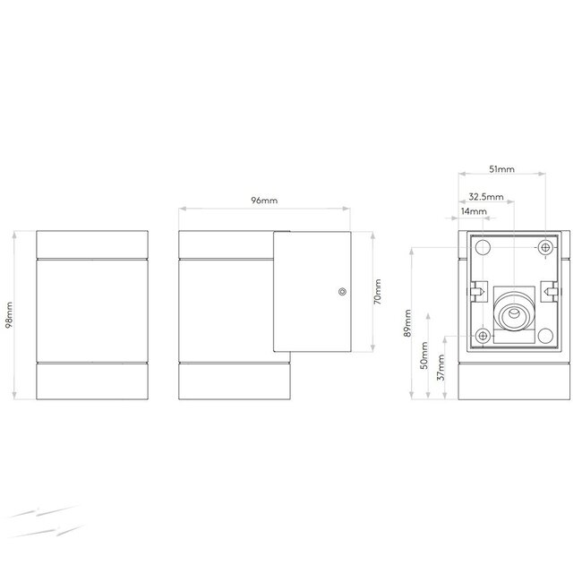 Wandlamp Dartmouth Single LED Zwart IP54
