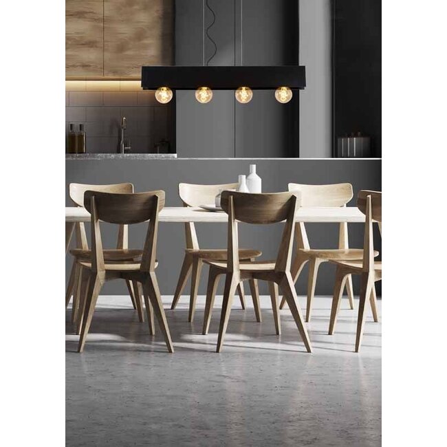 SURTUS - Hanglamp - 4xE27 - Zwart - 30474/04/30