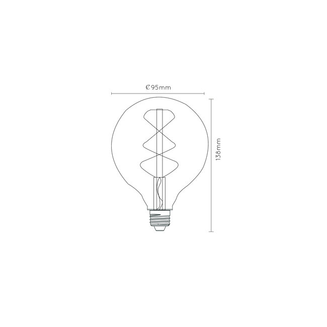 LED Bulb - Filament lamp - Ø 9,5 cm - LED Dimb. - E27 - 1x5W 2200K - Amber - 49032/05/62