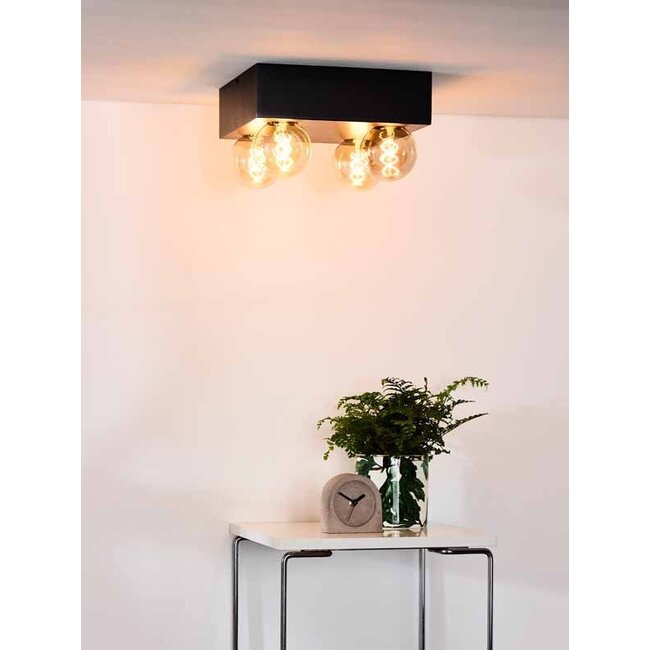 SURTUS - Ceiling lamp - 4xE27 - Black - 30174/04/30