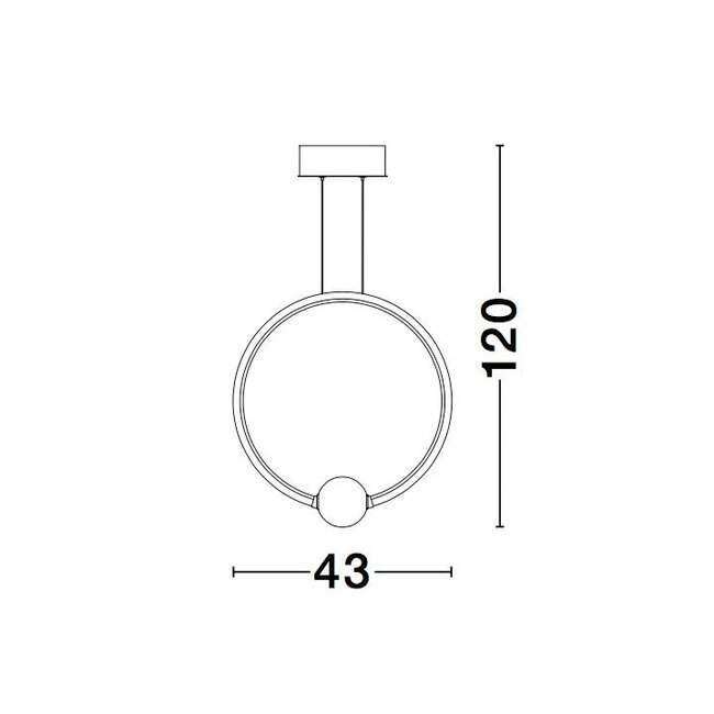 Suspension LED CELIA noir 43 x 10 x 120 cm