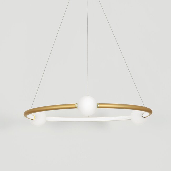 LED hanging lamp CELIA gold Ø 64 x 120 cm