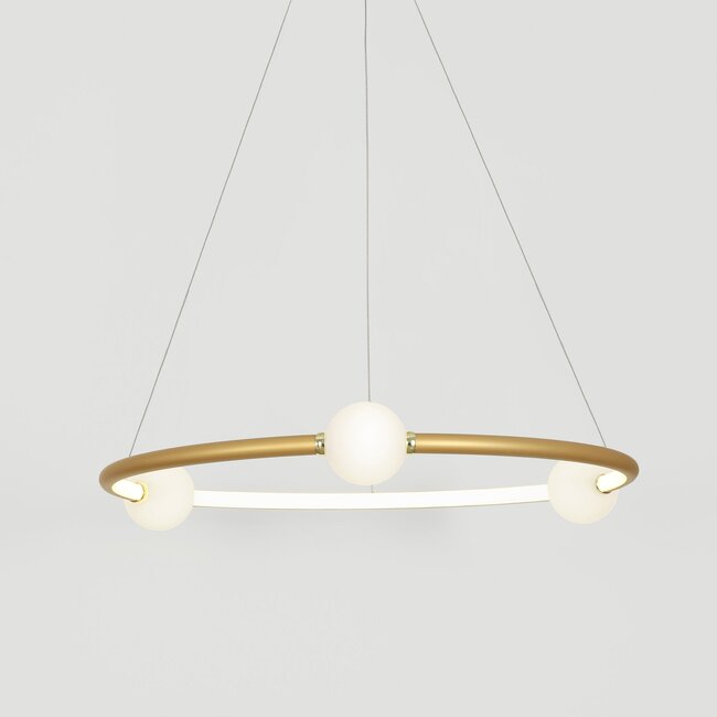 LED hanging lamp CELIA gold Ø 64 x 120 cm