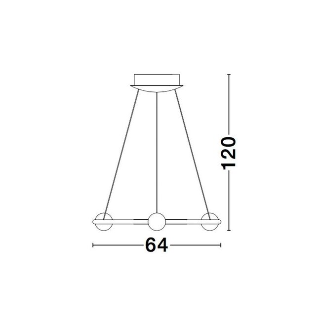 LED hanging lamp CELIA gold Ø 64 x 120 cm