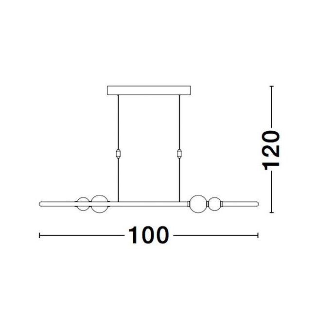 Suspension LED CELIA or 100 x 64 x 120 cm