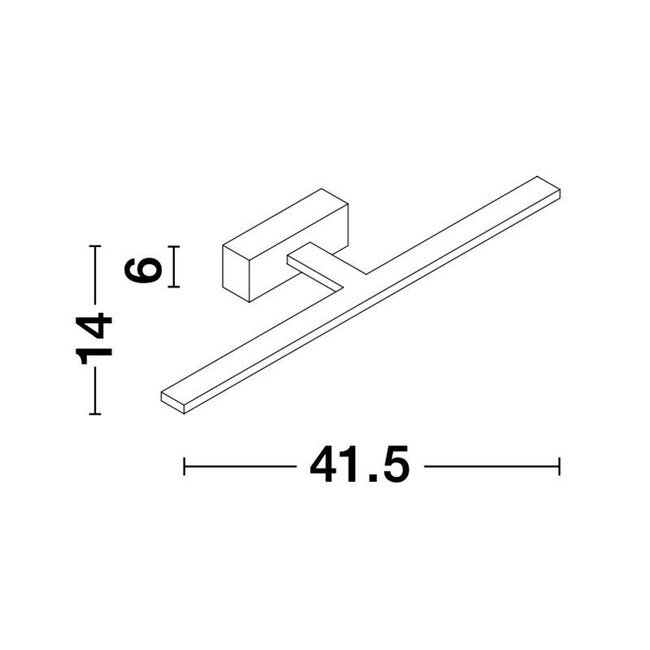 Lampe miroir LED Mondrian 41,5 x 14 x 6 cm IP44
