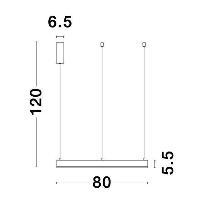 Suspension LED MOTIF noir Ø 80 x 120 cm