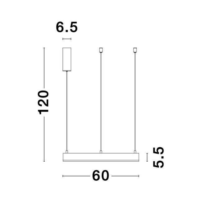 LED hanging lamp MOTIF black Ø 60 x 120 cm