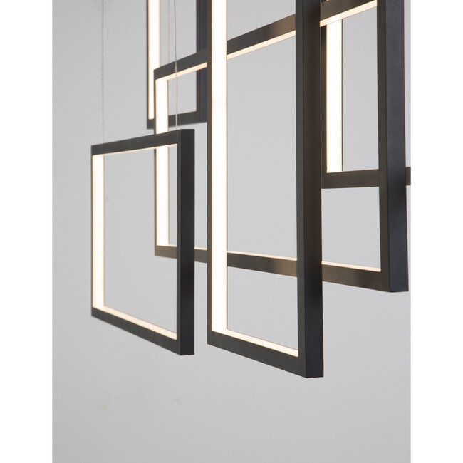 Suspension LED CORNICE noir 120 x 160 cm