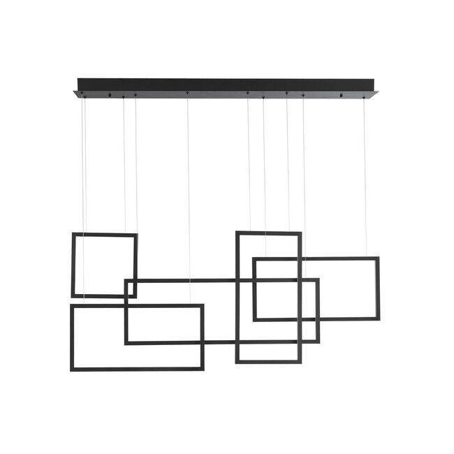 LED hanging lamp CORNICE black 120 x 160 cm