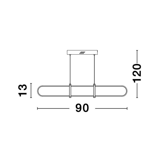 LED hanging lamp ARTE black 90 x 13 x 120 cm