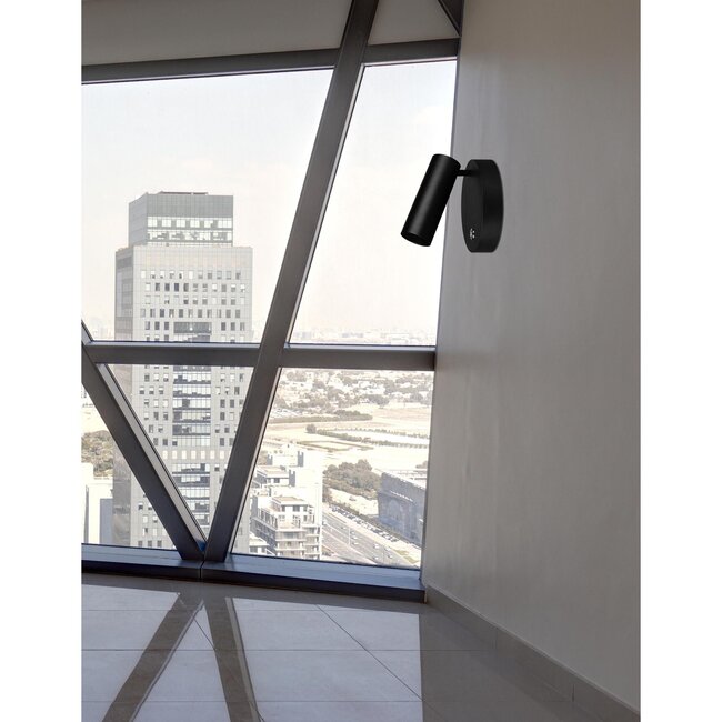 Umberto - applique avec interrupteur - Ø 15 x 15 cm - noir - GU10