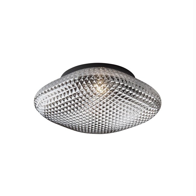 Sens - plafondlamp badkamer - Ø 25 x 11 cm - IP44 - grijs en zwart