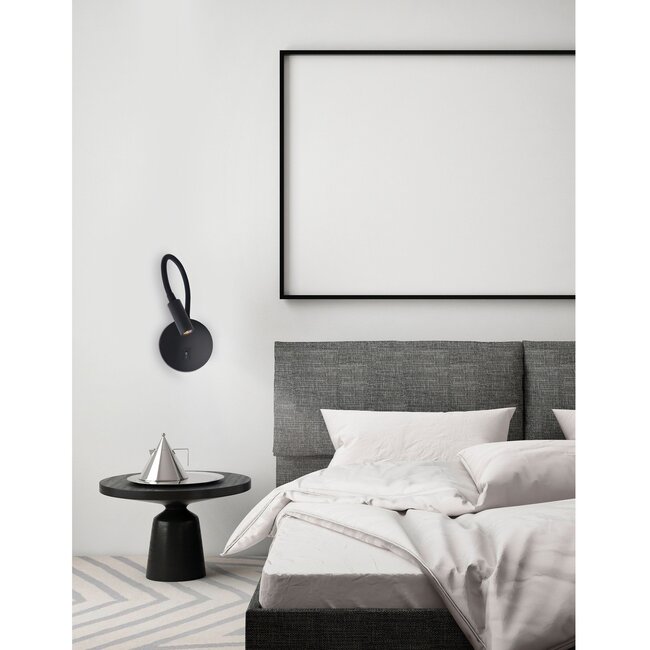 Jaco - applique avec interrupteur - 10 x 3 x 44 cm - 3W LED inclus - noir