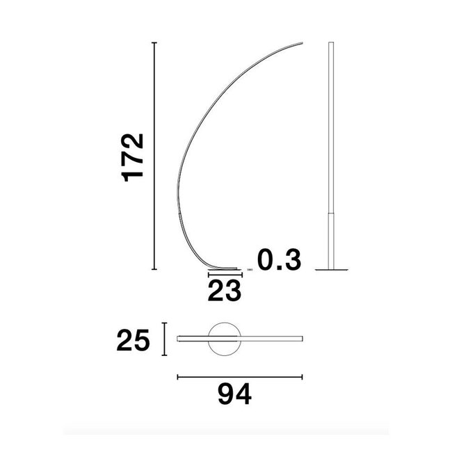 Premium - floor lamp - 30W dimmable LED incl. - black