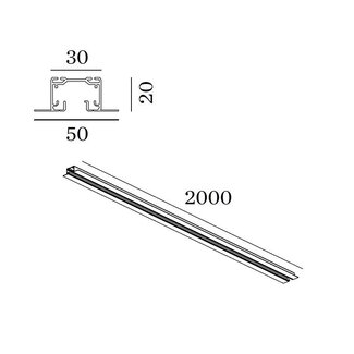 Wever & Ducré 1-Phase Track Profile Recessed 2m