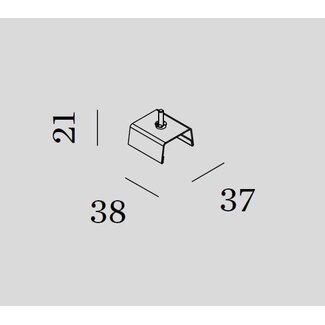 Wever & Ducré Mounting bracket for flush mounting single-phase rail