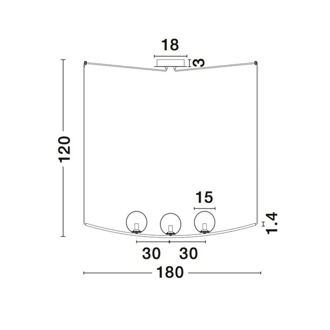 Hanglamp Vitton messing 122 x 15 x 120cm