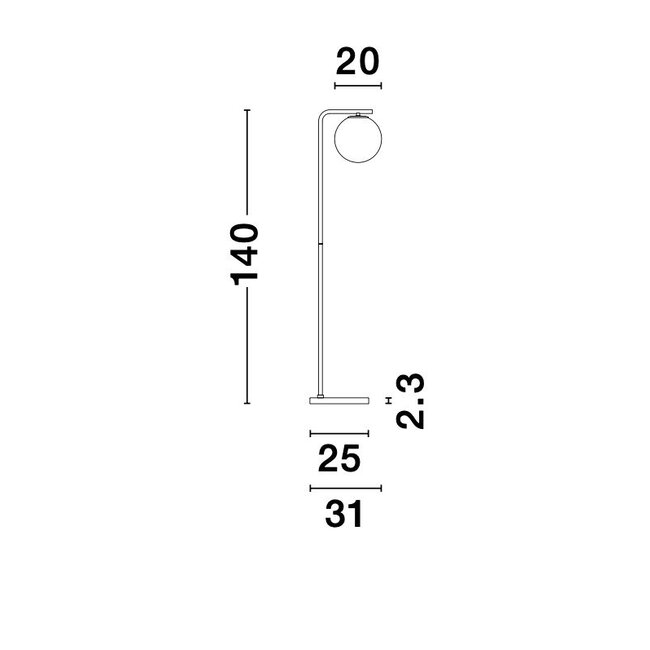 Floor lamp Alvarez Gold 31x25x140cm