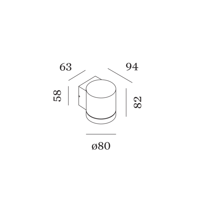 LED Wandlamp TAIO ROUND WALL OUTDOOR 1.0